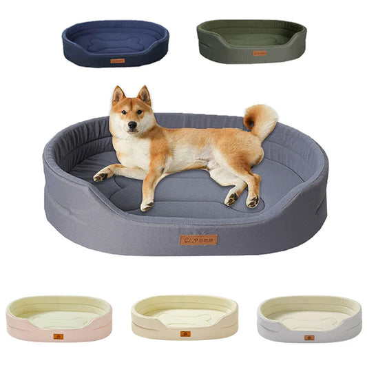 Polar Fleece Dog Bed Waterproof 600D Oxford Cloth and Winter Warm Polar Fleece Double Sided Available Suitable for All Seasons